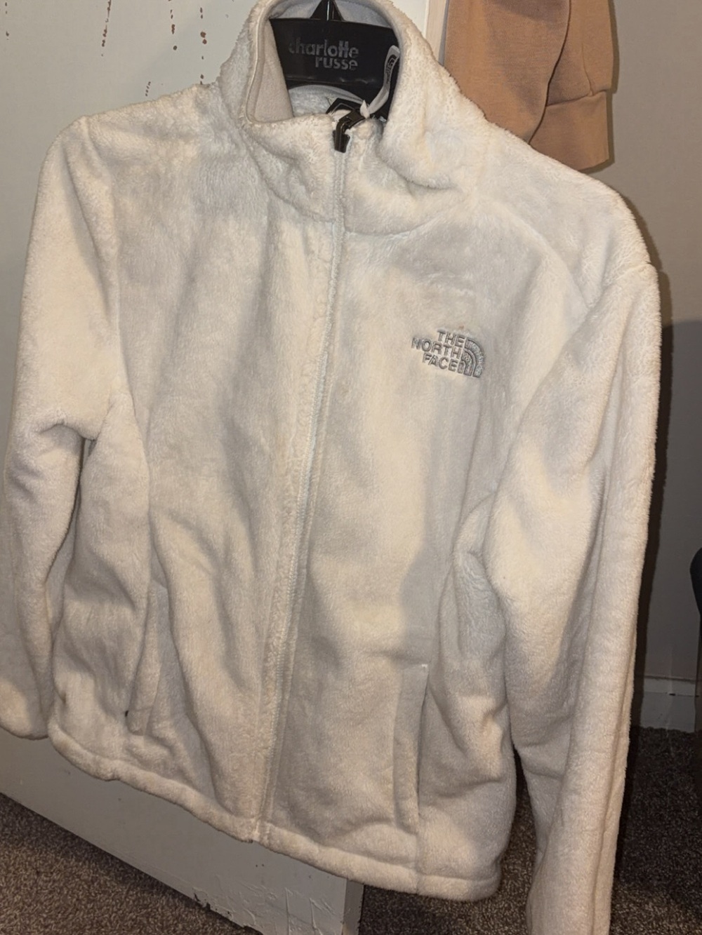 The North Face White Plush Full-Zip Womens Fleece Jacket